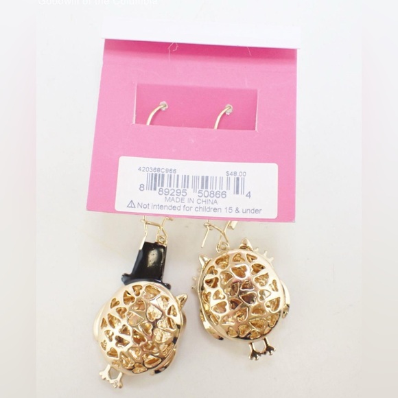 Betsy Johnson Owl Earrings Pierced NWT - Picture 3 of 4